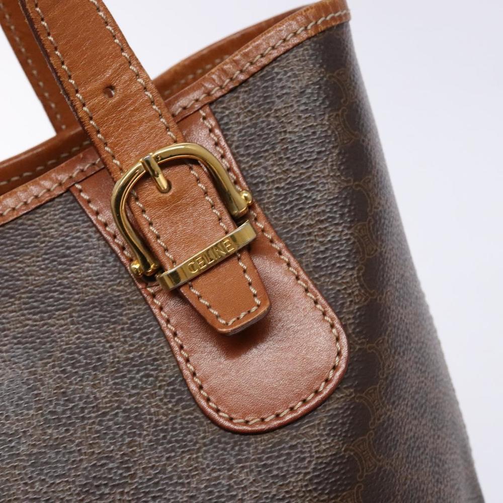 CELINE Macadam Canvas Hand Bag PVC Leather Brown Gold Auth ep10409 - Picture 9 of 16